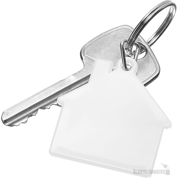Sleutelhanger huis wit