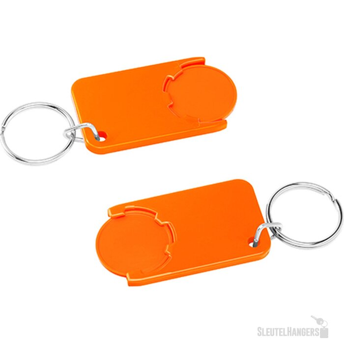 Sleutelhanger winkelwagenmuntje oranje