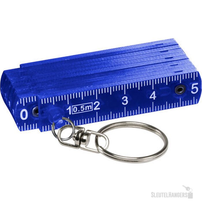 Sleutelhanger duimstok mini blauw