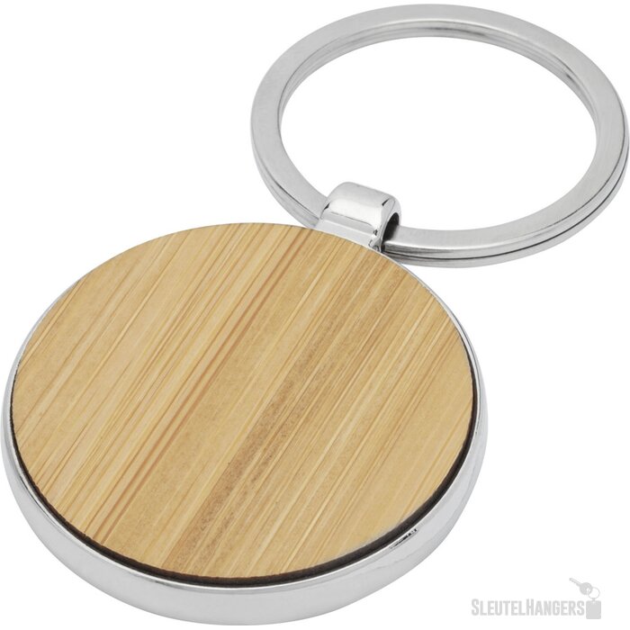 Nino bamboe ronde sleutelhanger Hout Naturel