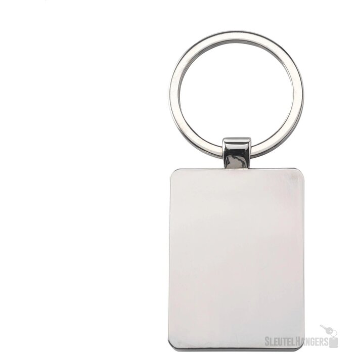 Rechthoekige Sleutelhanger Met Houten Inlay