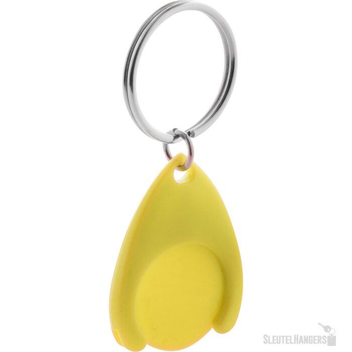 Plastic Winkelwagenmuntenhouder Geel