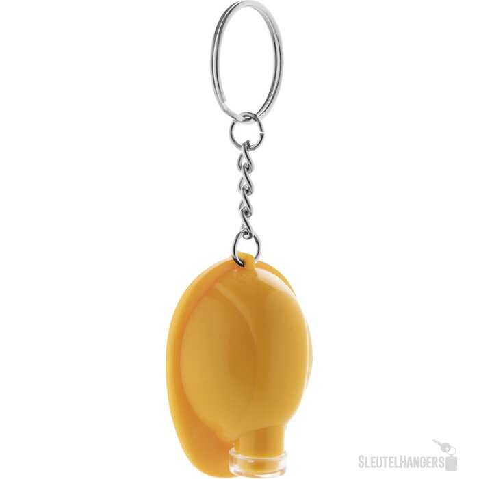 Sleutelhanger veiligheidshelm met lampje Geel
