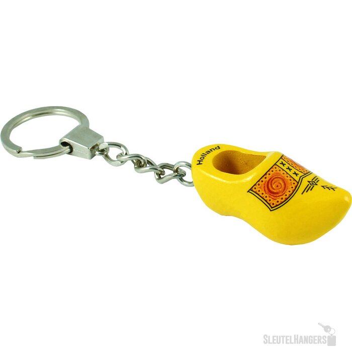 Sleutelhanger met 1 klompje Tulpen Geel