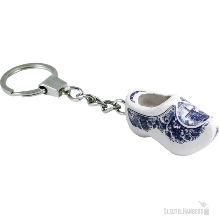 Keychain 1 shoe 4 cm, delft blue mill 4