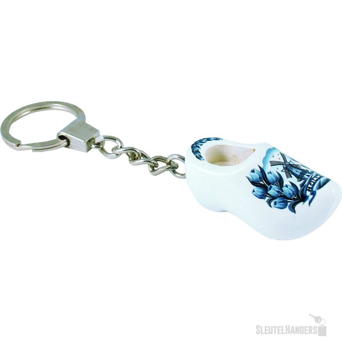 Keychain 1 shoe 4 cm, delft blue tulip