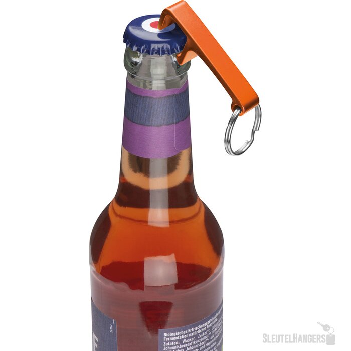 Sleutelhanger met flesopener oranje