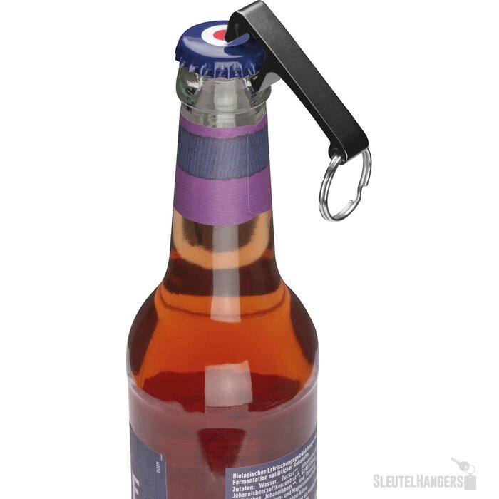 Sleutelhanger met flesopener zwart