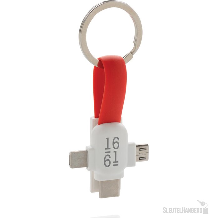 3-in-1 sleutelhanger kabel rood
