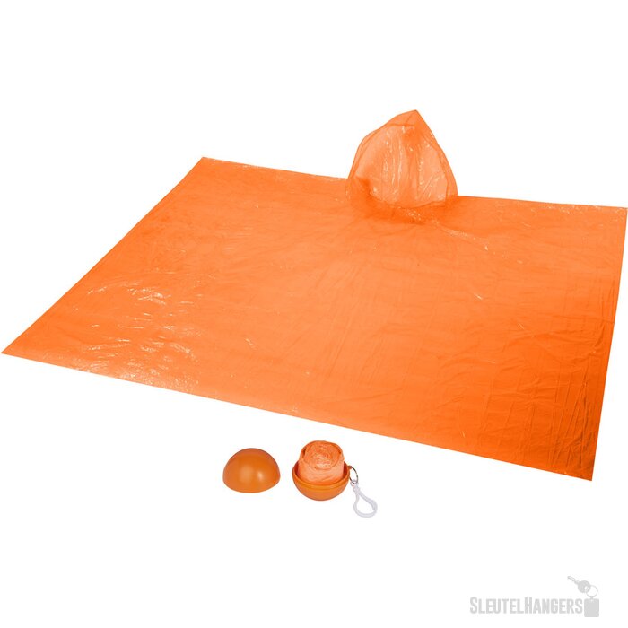 Xina regenponcho in bal met sleutelhanger Oranje