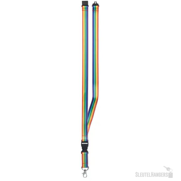 RPET Sleutelkoord Regenboog Veelkleurig