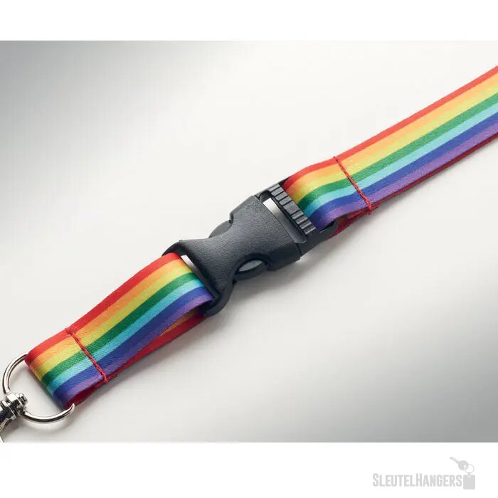 RPET Sleutelkoord Regenboog Veelkleurig