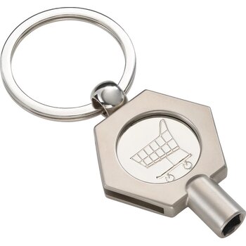 Ontluchtingssleutelhanger met winkelwagenmuntje Ontluchtingssleutelhanger met winkelwagenmuntje