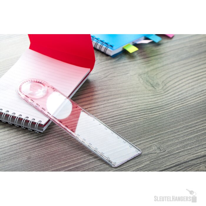 Liniaal met loep (15 cm) Transparant