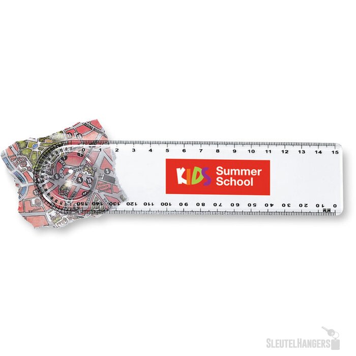 Liniaal met loep (15 cm) Transparant