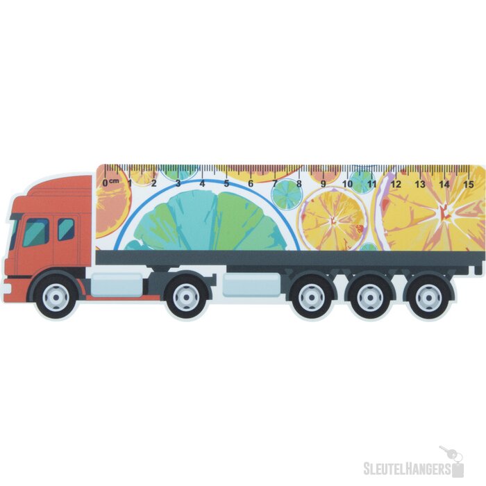 Liniaal in vrachtwagen vorm (15 cm) Wit