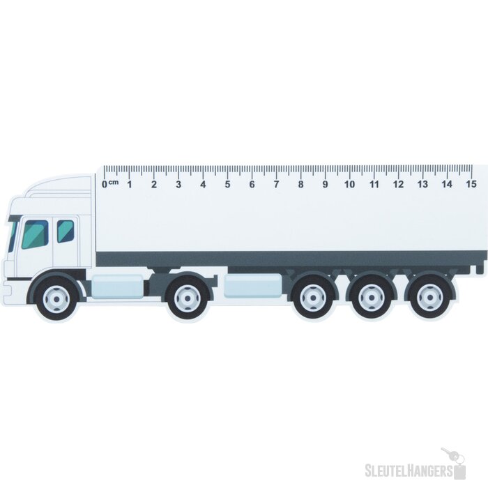 Liniaal in vrachtwagen vorm (15 cm) Wit