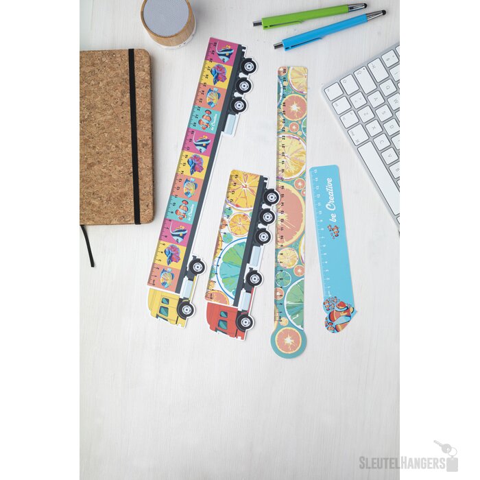 Liniaal in vrachtwagen vorm (15 cm) Wit