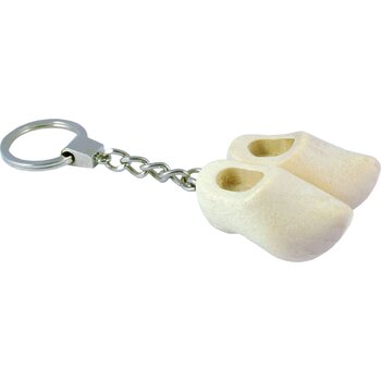 Sleutelhanger met 2 klompjes geschuurd Sleutelhanger met 2 klompjes geschuurd