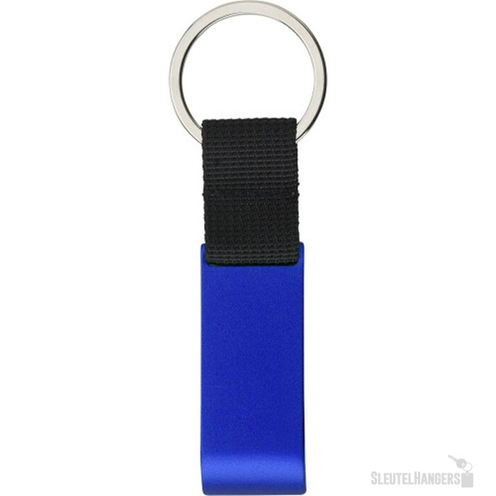 Sleutelhanger flesopener met munt blauw