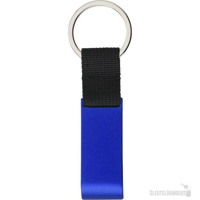 Sleutelhanger flesopener met munt blauw