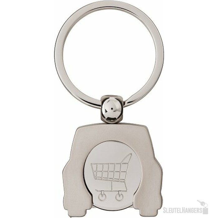 Sleutelhanger auto met winkelwagenmunt