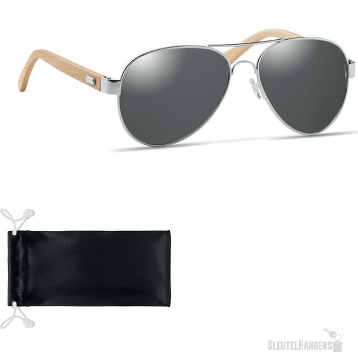 Pilotenbril met hoesje Zwart