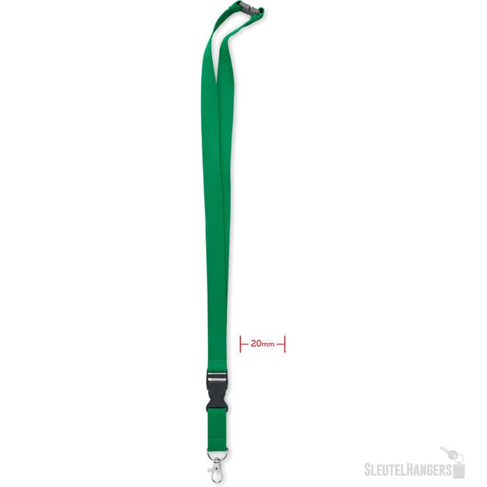 Lanyard met metalen haak 20mm Lannycot Groen
