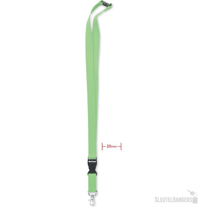 Lanyard met metalen haak 20mm Lannycot Limoengroen