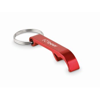 Gerecyclede aluminium sleutelhanger flesopener Rood Gerecyclede aluminium sleutelhanger flesopener Rood