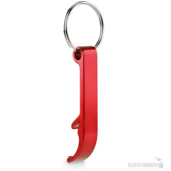 Gerecyclede aluminium sleutelhanger flesopener Rood