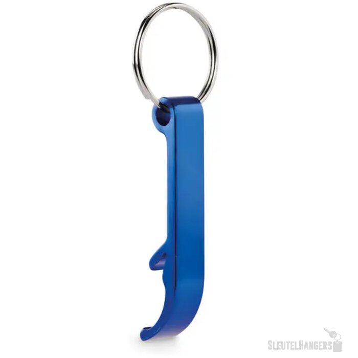 Gerecyclede aluminium sleutelhanger flesopener Blauw