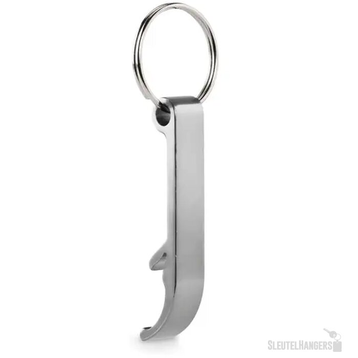 Gerecyclede aluminium sleutelhanger flesopener Zilver