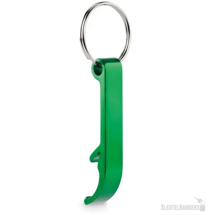 Gerecyclede aluminium sleutelhanger flesopener Groen