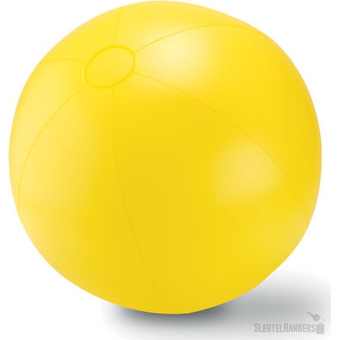 Grote opblaasbare strandbal Play geel