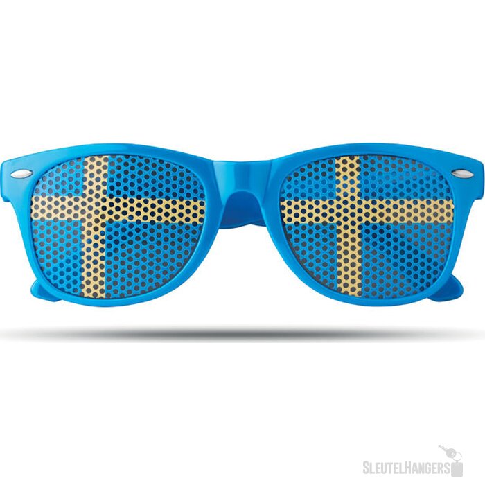 Pinhole zonnebril met vlag Blauw