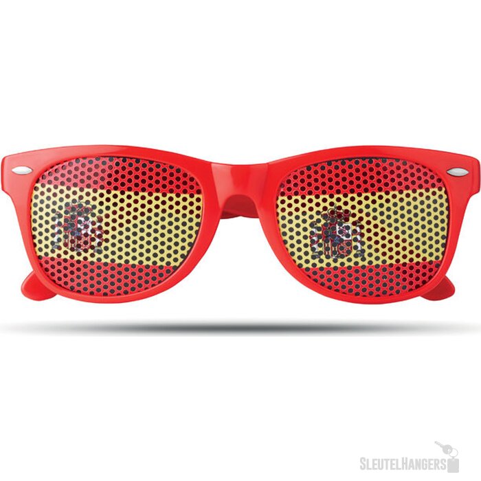 Pinhole zonnebril met vlag Rood