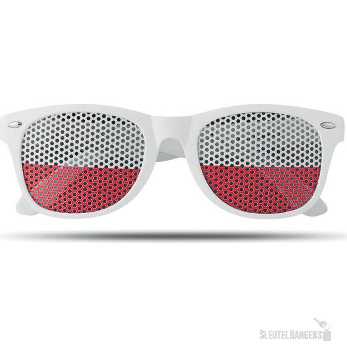 Pinhole zonnebril met vlag Wit