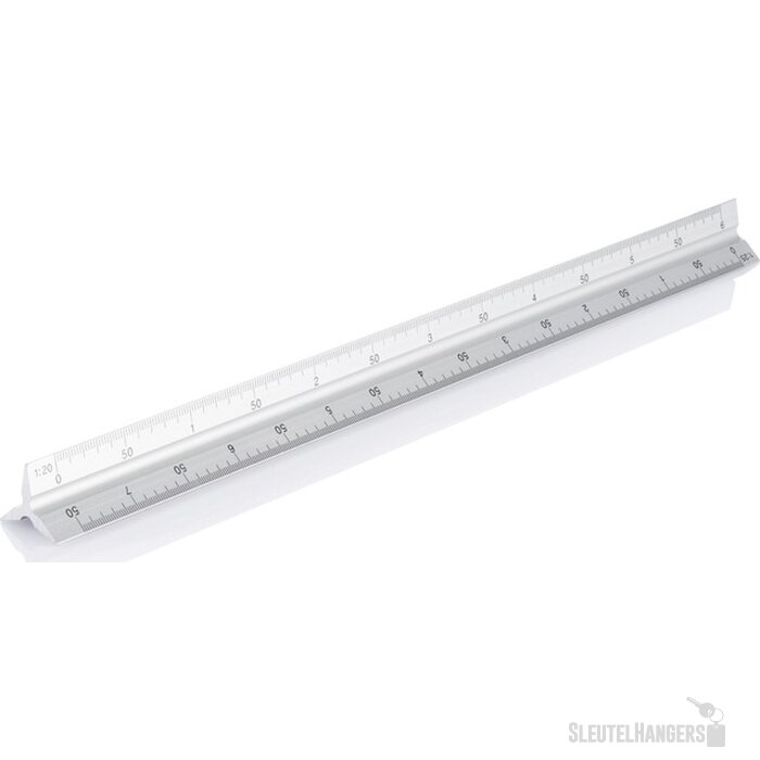 Aluminium driehoeks liniaal zilver