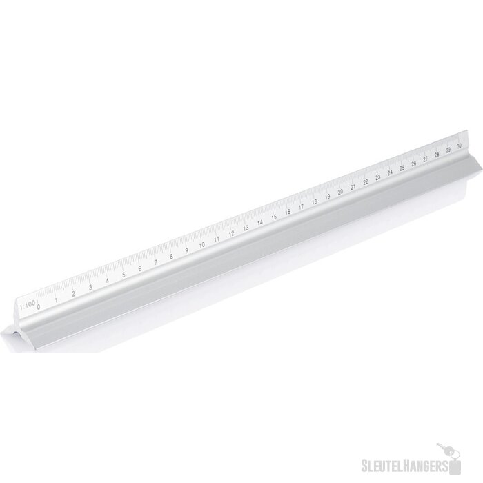 Aluminium driehoeks liniaal zilver