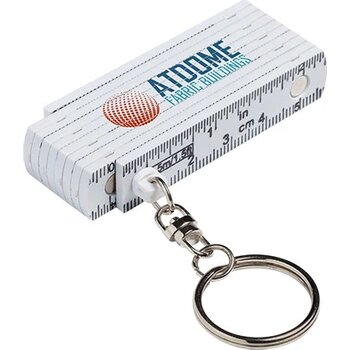 Duimstok/sleutelhanger 50 cm geijkt volgens EG ijknorm klasse 11 wit Duimstok/sleutelhanger 50 cm geijkt volgens EG ijknorm klasse 11 wit