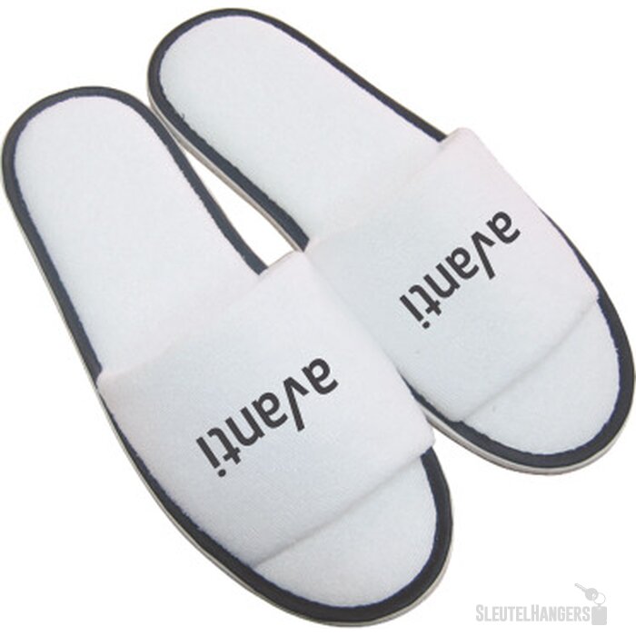 Paar slippers, open teen zwart