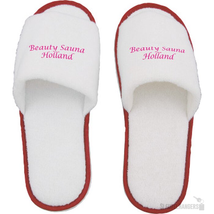 Hotel slippers met open teen Rood