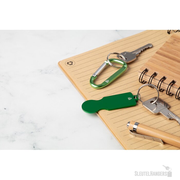 Gerecyclede Aluminium Karabijnhaak Groen