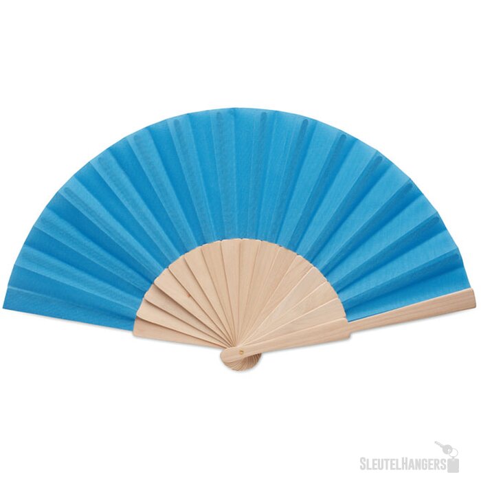 Houten waaier Kobaltblauw