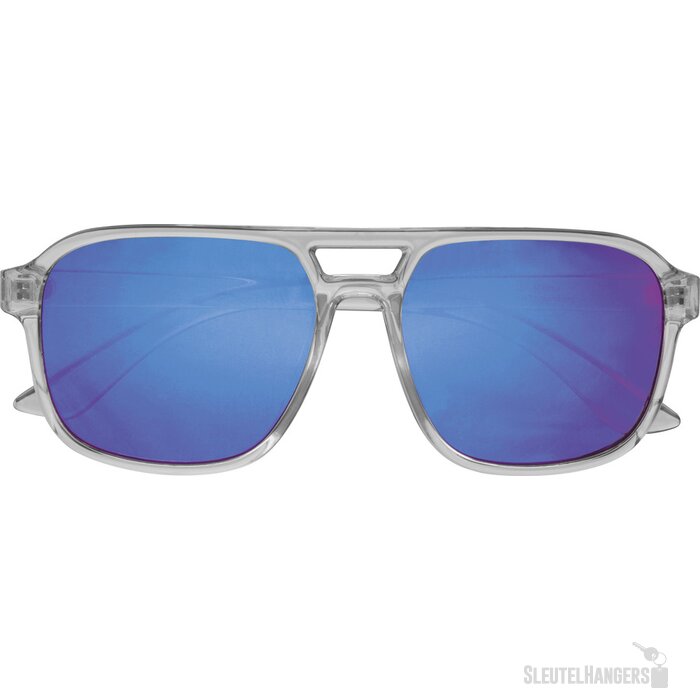 Trendy zonnebril met gekleurde lenzen Blauw