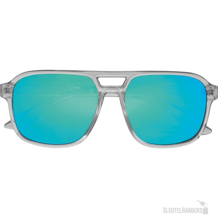 Trendy zonnebril met gekleurde lenzen Lichtblauw