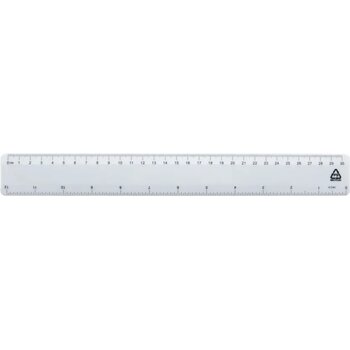 Gerecyclede plastic liniaal (30 cm) Wit Gerecyclede plastic liniaal (30 cm) Wit