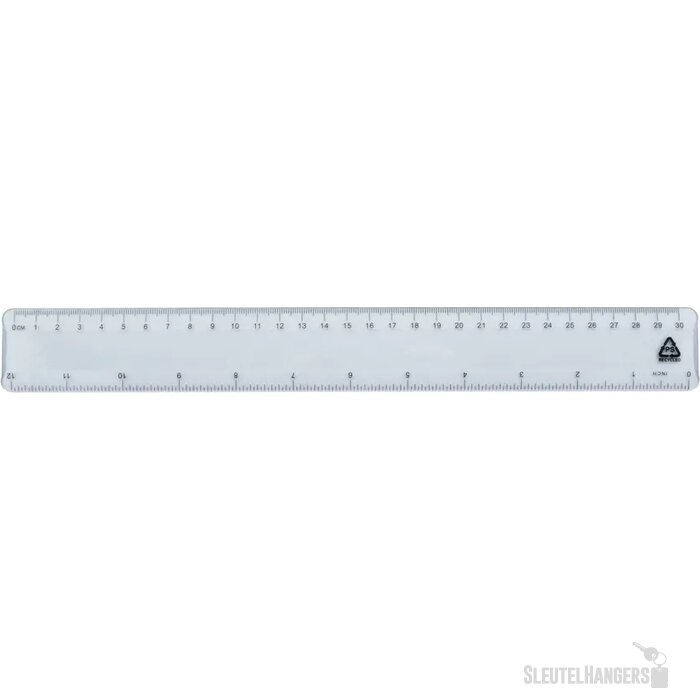 Gerecyclede plastic liniaal (30 cm) Transparant