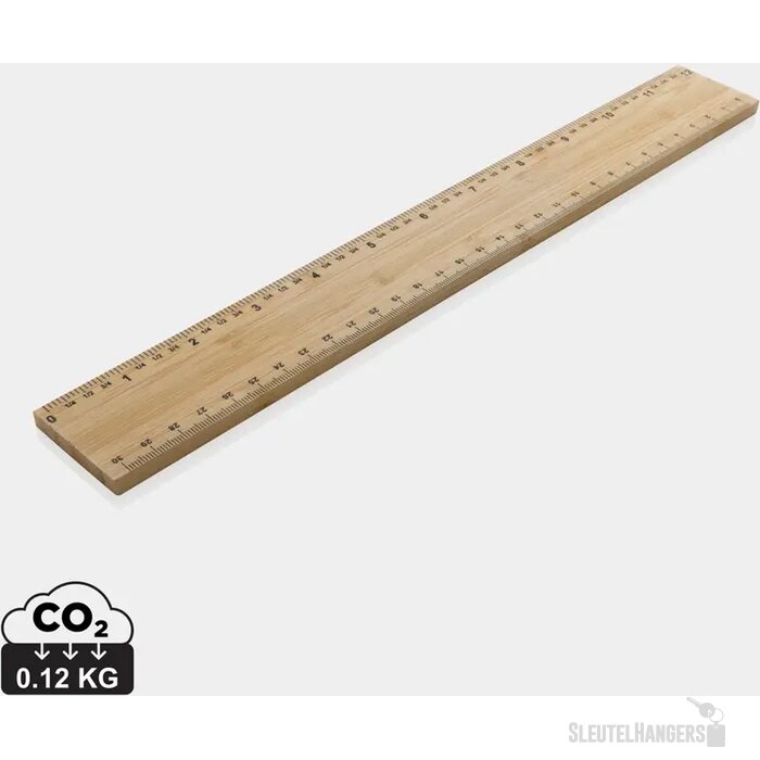Extra dikke dubbelzijdige bamboe liniaal (30 cm) Bruin